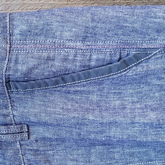 Pilcro Linen Wide Straight Leg Pants Blue Size 4 - Picture 6 of 16